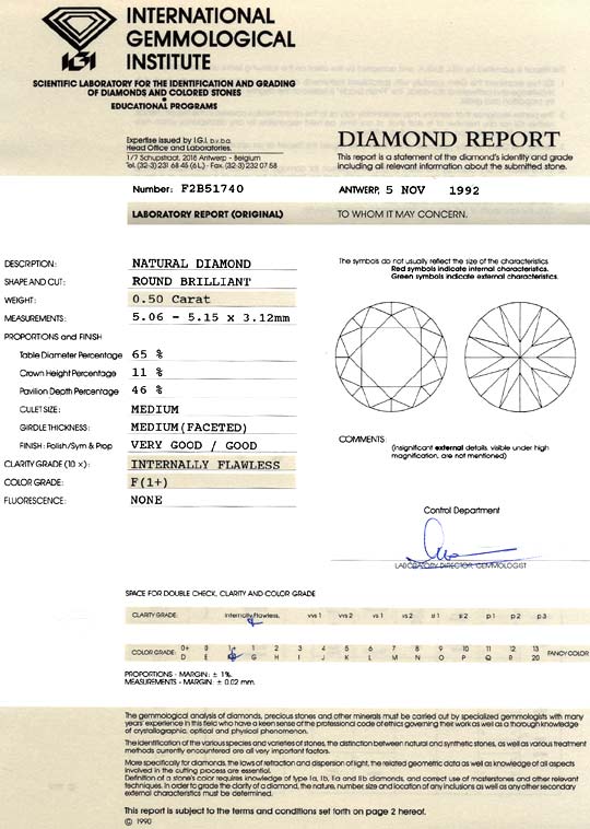 Foto 9 - Diamant IGI 0,5ct Brillant Lupenrein Top Wesselton Plus, D6101