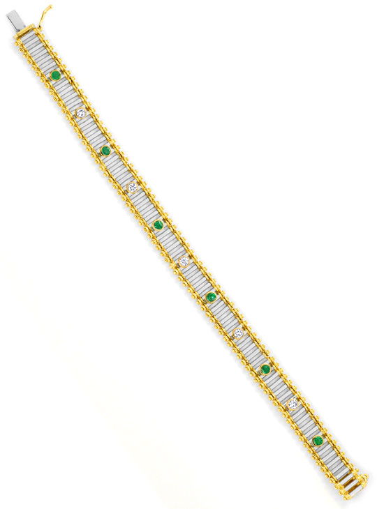 Foto 3 - Aufwendiges Diamantarmband mit Smaragden und Brillanten, S3933