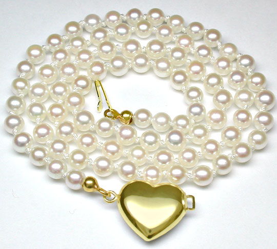 Foto 2 - Zuchtperlen Collier Spitzen Perlen! 4 4,5mm, S7615